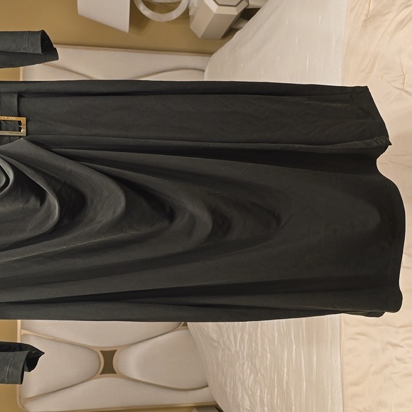 Anne Klein Dark Military Green Midi Dress with Gold Buckle - Picture 5 of 11